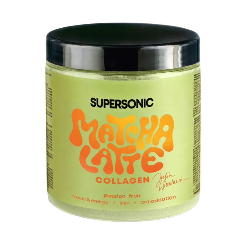 Supersonic Matcha Latte Kollagen Maracuja 280 g Matcha Pulver mit Kollagen und Kokosmilch