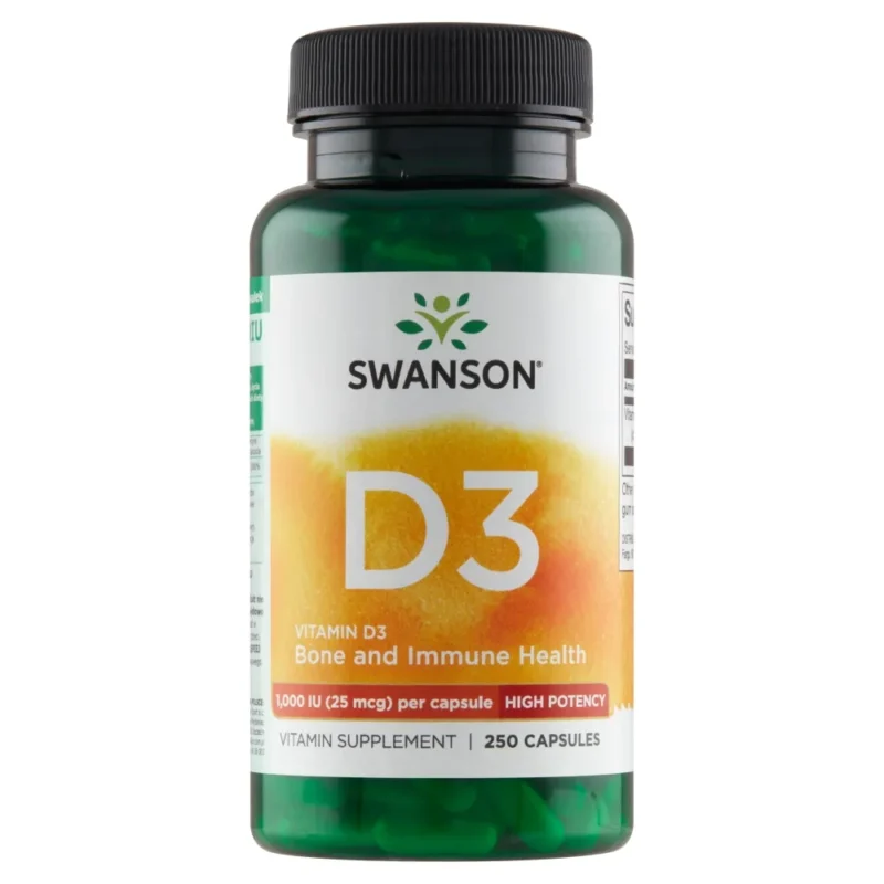 Swanson Vitamin D3 1000 IE Kapseln zur Unterstützung von Immunsystem und Knochen