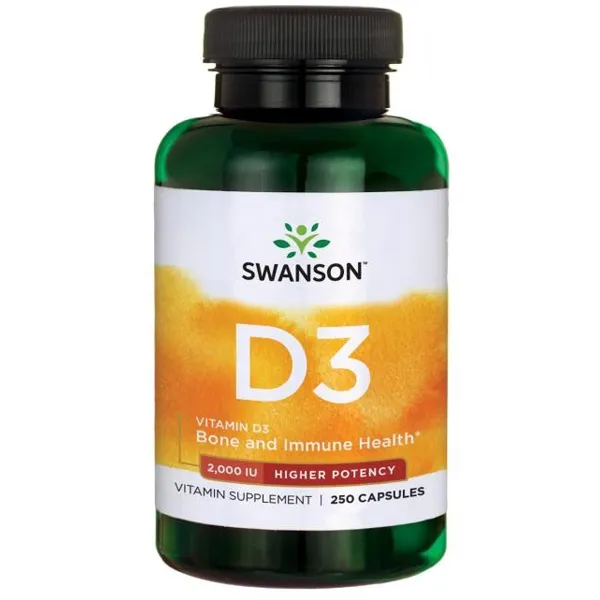 Swanson Vitamin D3 2000 IE Kapseln zur Unterstützung von Immunsystem und Knochen