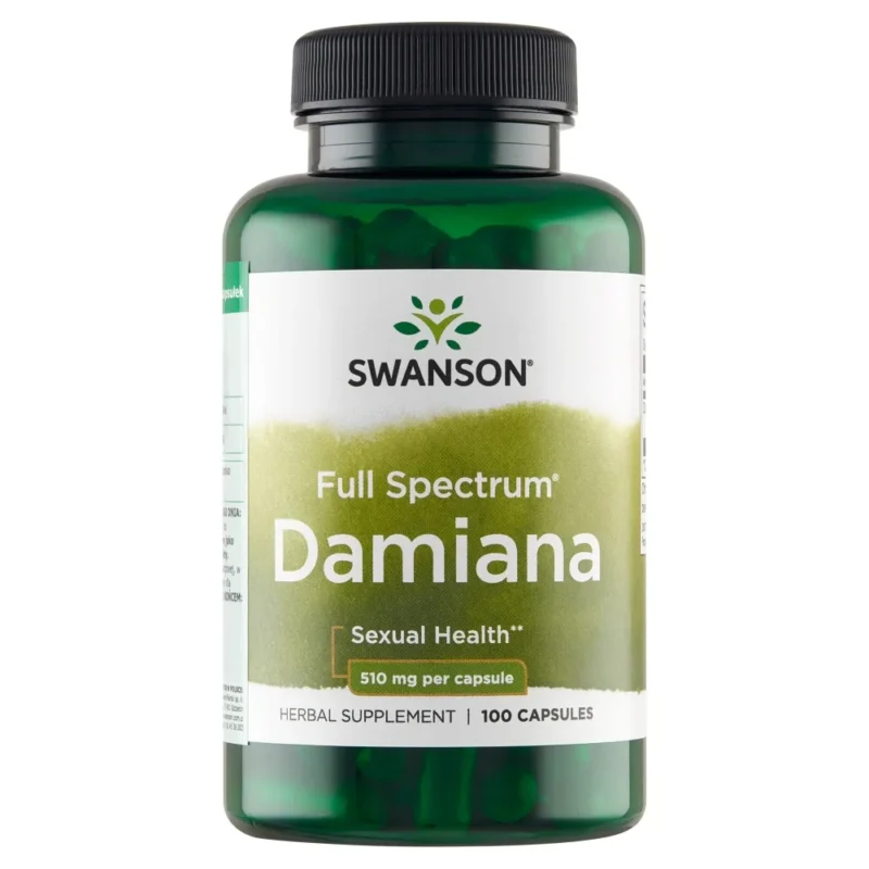 Swanson Full Spectrum Damiana 510 mg Kapseln mit Turnera diffusa zur Unterstützung der sexuellen Gesundheit