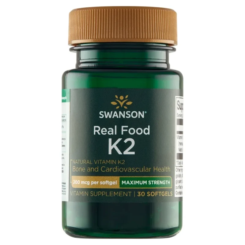 Swanson Real Food Vitamin K2 MK-7 200 µg 30 Softgel Kapseln Natto