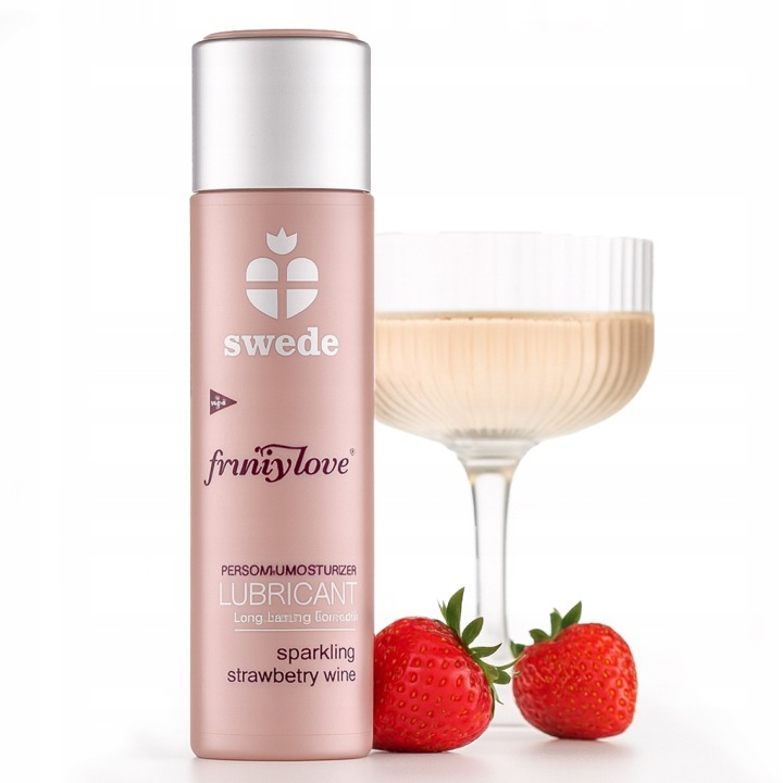 Swede Fruity Love Sparkling Strawberry Wine 100 ml essbares Gleitgel mit Erdbeer- und Champagnergeschmack
