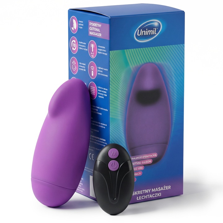 Unimil Discreet Clitoral Massager aus Silikon mit 7 Vibrationsmodi und Bluetooth-Fernbedienung