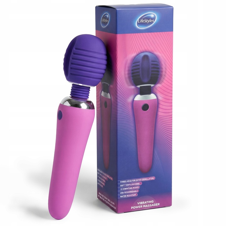 Unimil Vibrating Wand Massagegerät mit flexiblem Kopf und 10 Vibrationsmodi