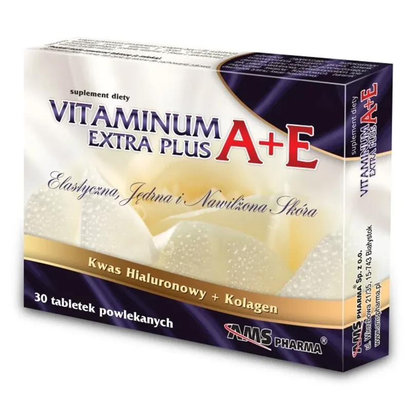 Vitamin A+E Extra Plus Tabletten mit Kollagen und Hyaluronsäure für Haut, Haare und Nägel