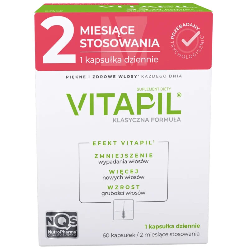 Vitapil 60 Kapseln Nahrungsergänzungsmittel für Haare Haut und Nägel mit Biotin und Zink