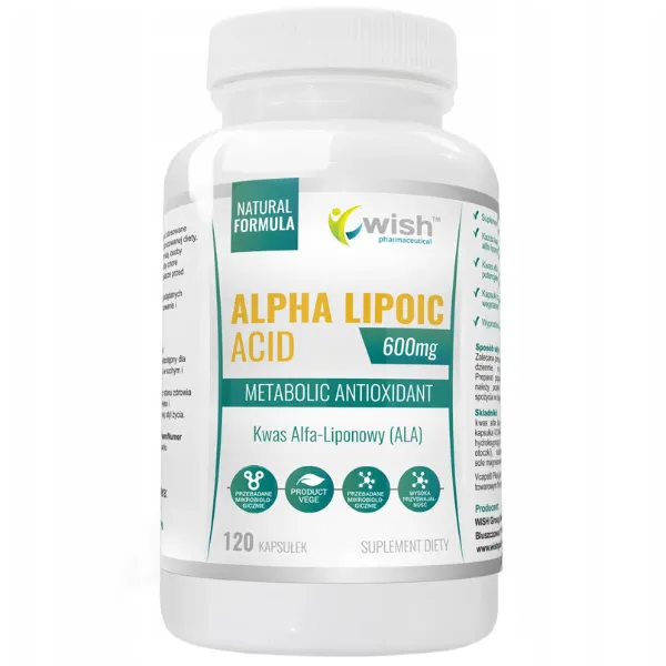 Wish Alpha-Liponsäure 600 mg Kapseln hochdosiertes ALA Supplement