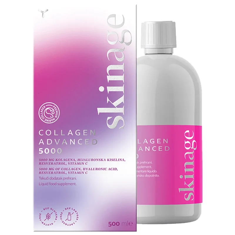 Yasenka Skinage Collagen Advanced 5000 Orangengeschmack 500 ml Kollagen Drink mit Hyaluronsäure