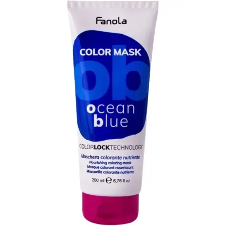 Fanola Color Mask blaue Haarmaske zur Farbauffrischung und Neutralisierung warmer Töne bei coloriertem Haar 200 ml
