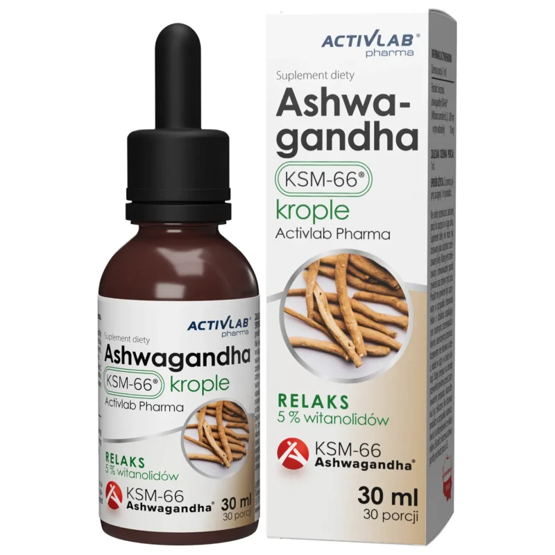 Activlab Ashwagandha KSM-66 Tropfen 30 ml – flüssiges Nahrungsergänzungsmittel für Stress und Schlaf