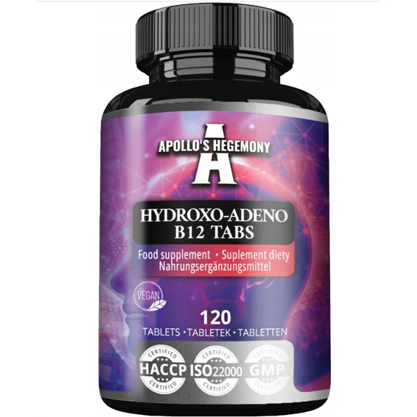 Apollo's Hegemony Vitamin B12 Tabletten mit Hydroxo- und Adenosylcobalamin für Energie und Nervensystem