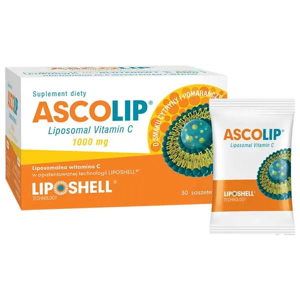 Ascolip liposomales Vitamin C 1000 mg Gel Beutel Zitronen-Orangen-Geschmack 30 Stück