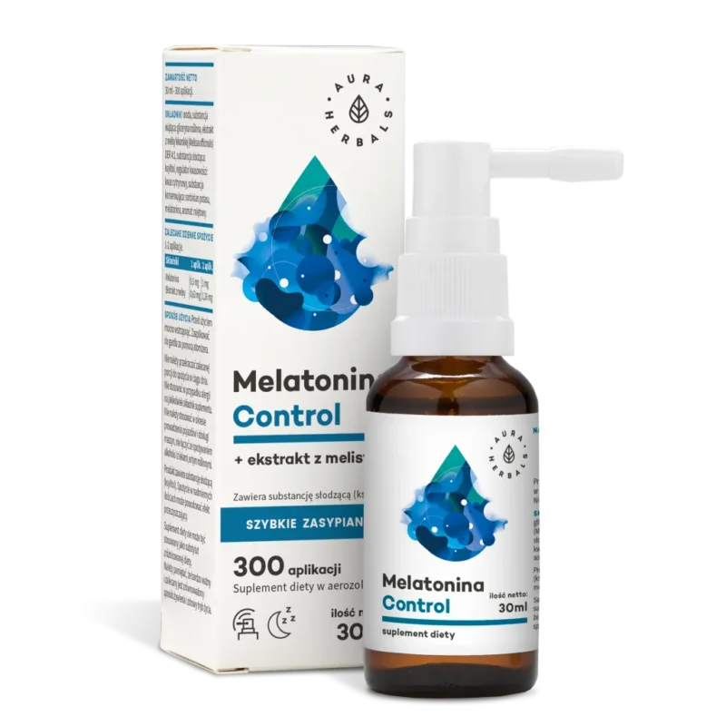 Aura Herbals Melatonin Spray 30 ml mit Melisse für besseren Schlaf und Entspannung