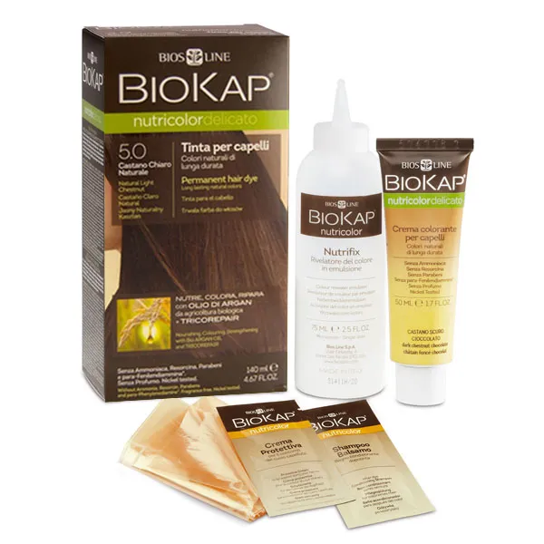 Biokap Nutricolor Delicato 5.0 Hellbraun Natur natürliche Haarfarbe ohne Ammoniak