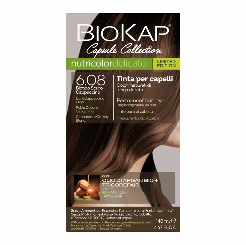 Biokap Nutricolor Delicato 6.08 Cappuccino dunkelblond natürliche Haarfarbe ohne Ammoniak