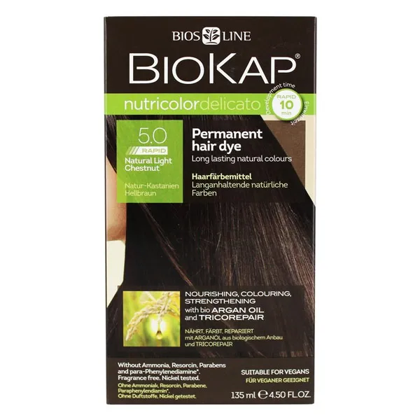 Biokap Nutricolor Delicato Rapid 5.0 Hellbraun Natur Haarfarbe ohne Ammoniak
