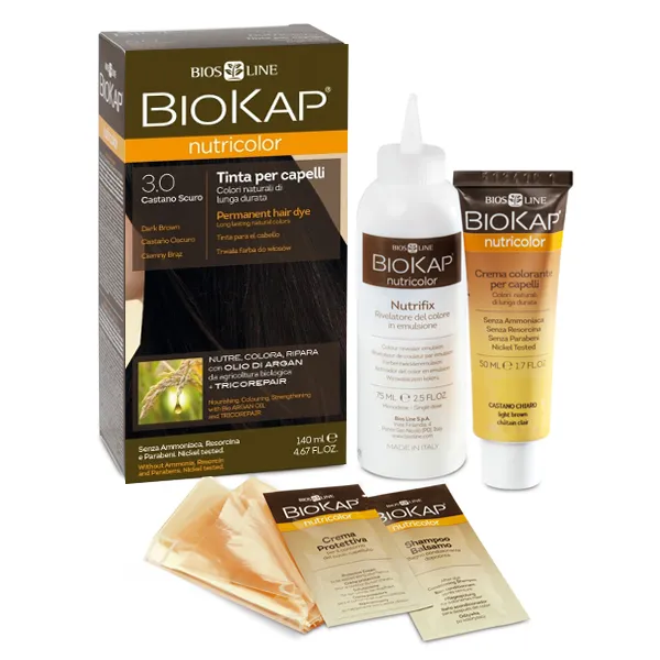 Biokap Nutricolor 3.0 Dunkelbraun natürliche Haarfarbe mit Pflanzenextrakten 140 ml