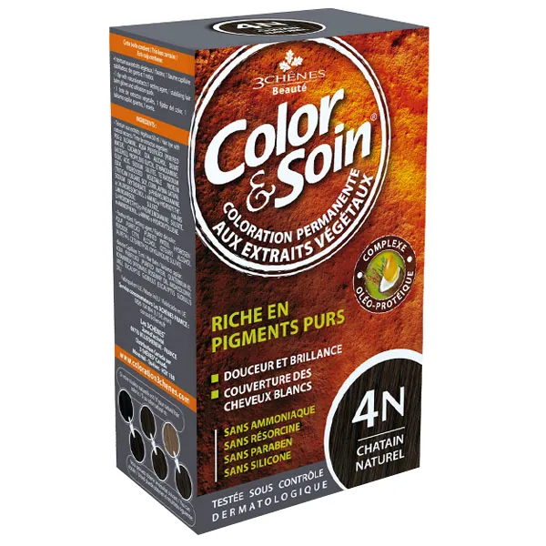 Color&Soin 4N Naturbraun Haarfarbe mit Pflanzenextrakten und natürlichem Braunton