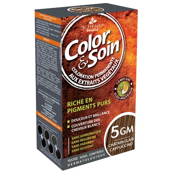 Color&Soin 5GM Cappuccino-Braun Haarfarbe mit Pflanzenextrakten und warmem Braunton