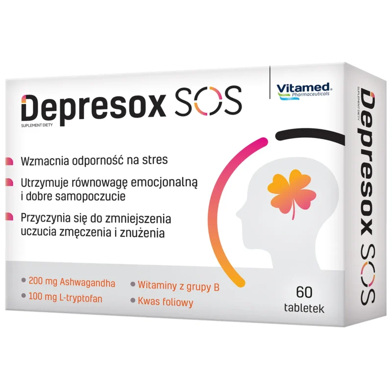 Depresox SOS Tabletten mit Ashwagandha, B-Vitaminen und L-Tryptophan für Stress und Wohlbefinden