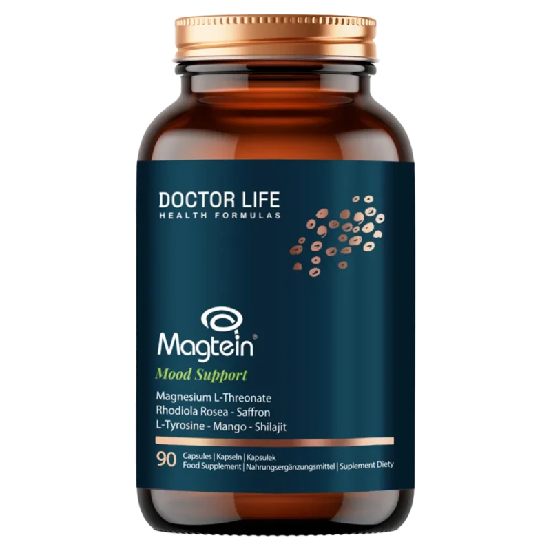 Doctor Life Magtein Mood Support Kapseln mit Magnesium-L-Threonat, Rosenwurz und Safran