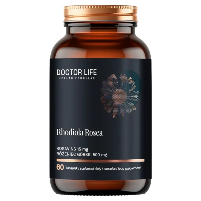 Doctor Life Rhodiola Rosea 500 mg 60 Kapseln – veganes Nahrungsergänzungsmittel für Stress und Energie