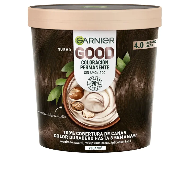 Garnier Good Permanent Hair Colour 4.0 Kakao Braun für natürliche Farbe und vollständige Grauabdeckung