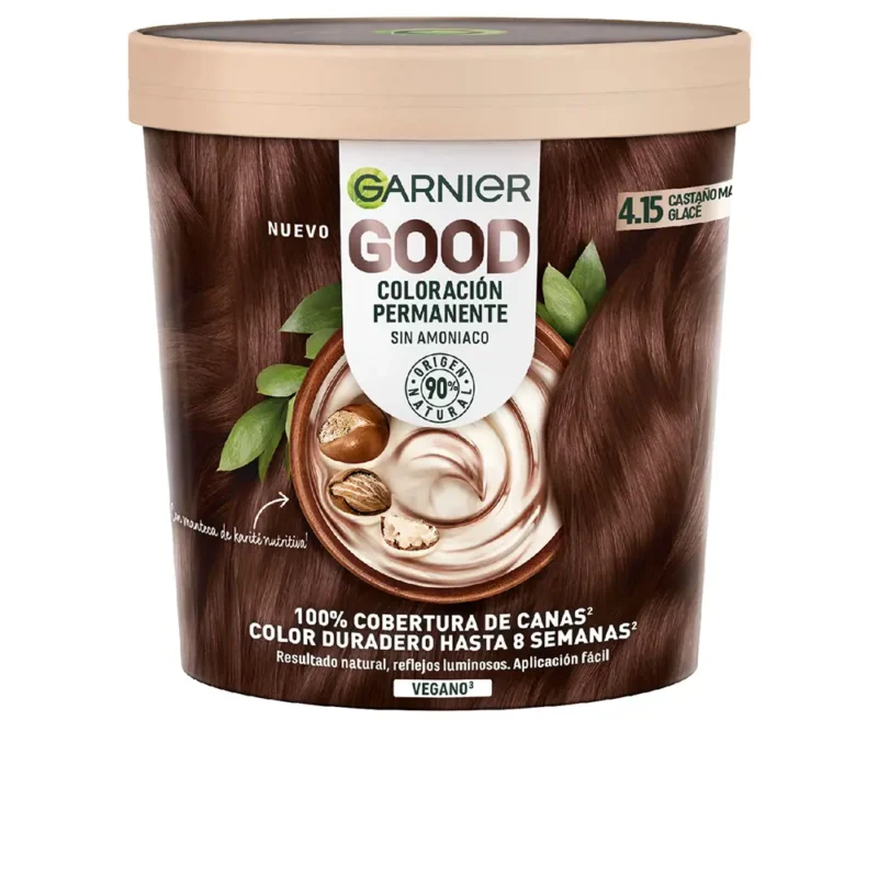 Garnier Good Permanent Hair Colour 4.15 Kastanie Glacé für warme braune Farbe und Grauabdeckung
