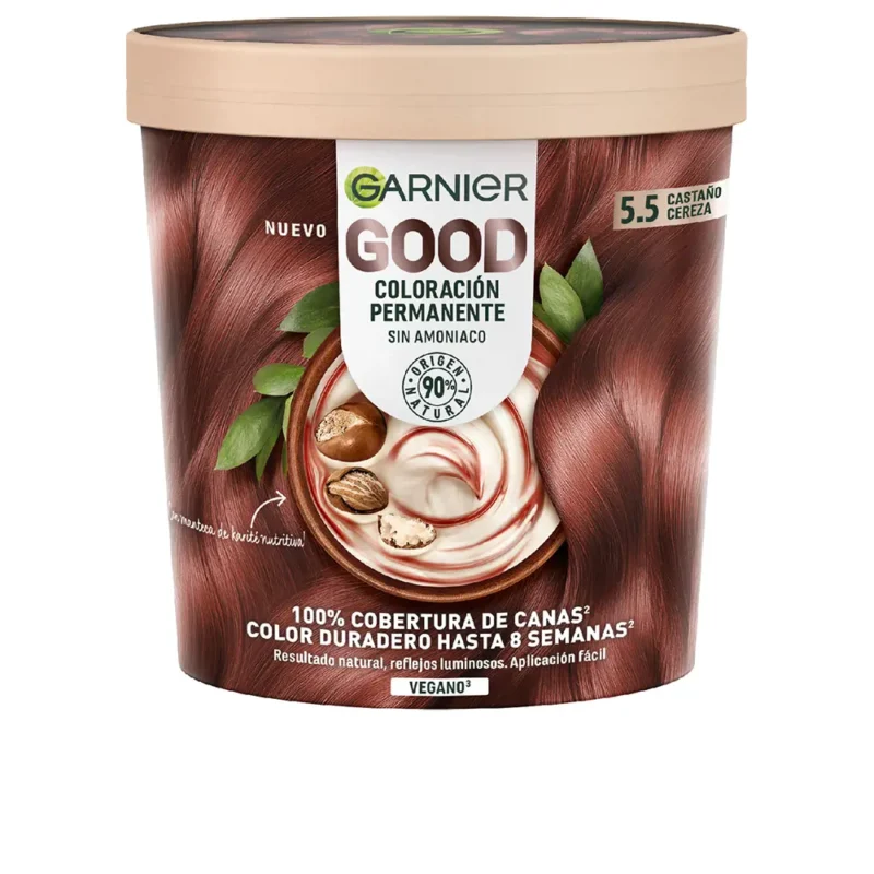 Garnier Good Permanent Hair Colour 5.5 Kirschbraun für warme braune Farbe und Grauabdeckung