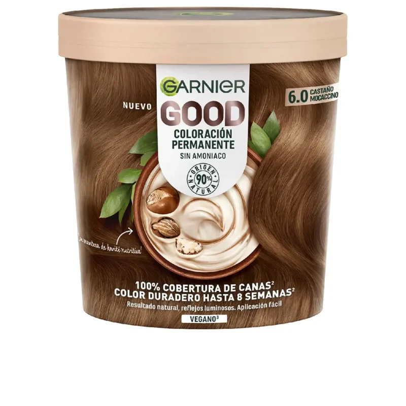Garnier Good Permanent Hair Colour 6.0 Kastanie Mochaccino für natürlichen Braunton und Grauabdeckung