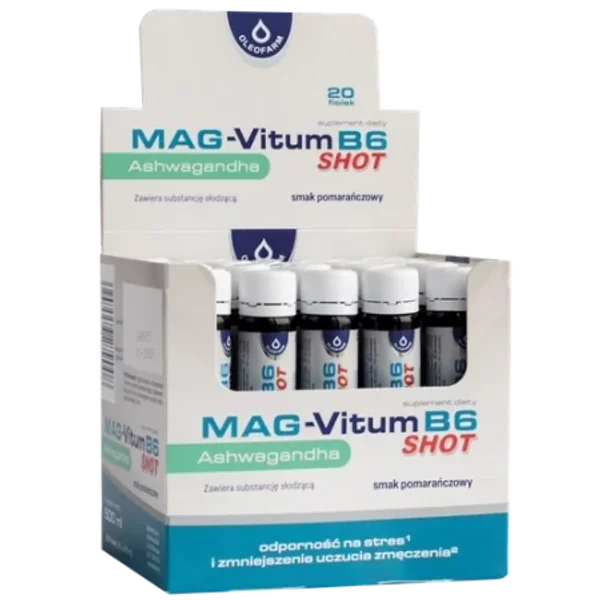 Mag-Vitum B6 Ashwagandha Shot mit Magnesium gegen Stress und Müdigkeit im Alltag