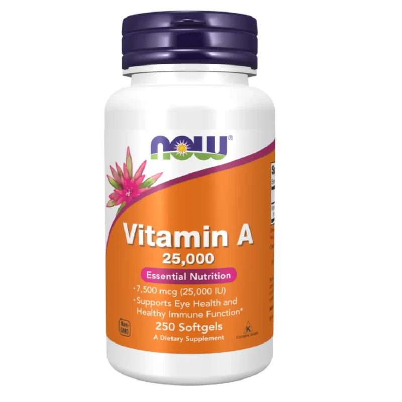 NOW Foods Vitamin A 25.000 I.E. 250 Kapseln – hochdosierte Vitamin A Nahrungsergänzung