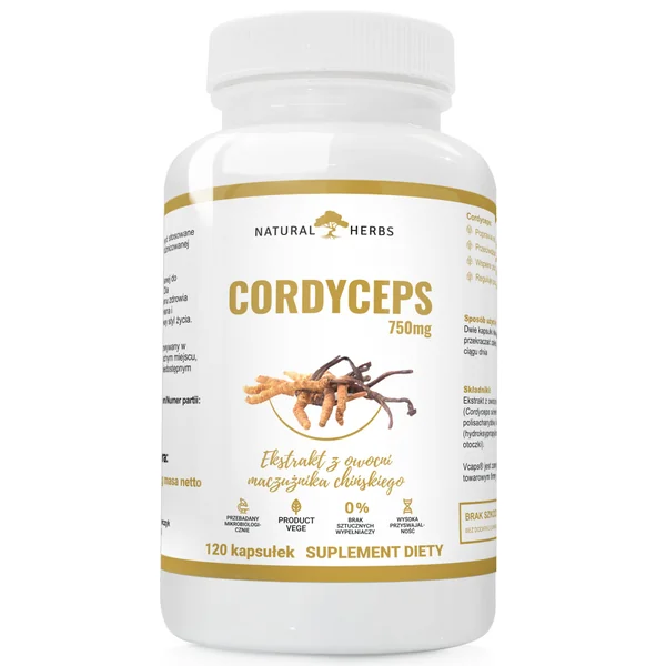 Natural Herbs Cordyceps Kapseln mit Cordyceps sinensis Extrakt zur Unterstützung von Energie und Immunsystem