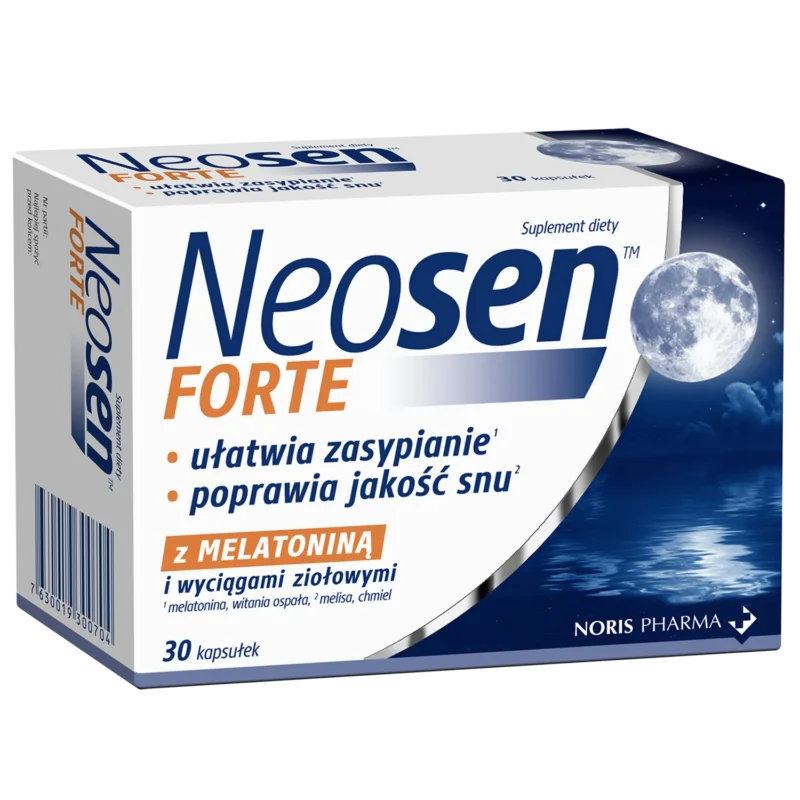 Neosen Forte 30 Kapseln mit Melatonin, Ashwagandha und Kräutern für besseren Schlaf