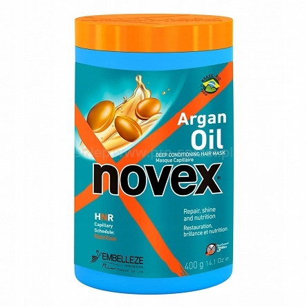 Novex Argan Oil Haarmaske 400 g mit Arganöl für trockenes und strapaziertes Haar