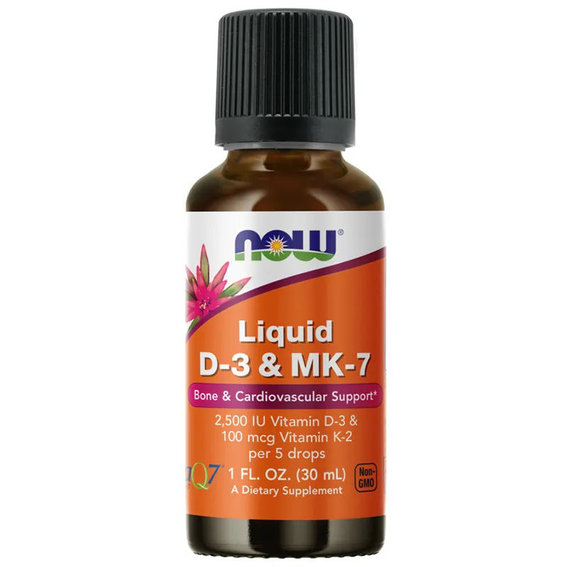 NOW Foods Liquid D-3 & MK-7 Tropfen 30 ml – Vitamin D3 und K2 Nahrungsergänzung flüssig