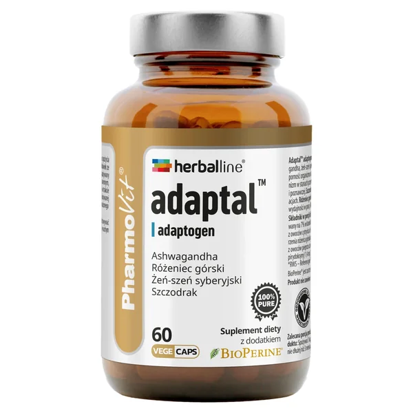 Pharmovit Adaptal Adaptogen Kapseln mit Ashwagandha, Rhodiola und Ginseng gegen Stress und Müdigkeit