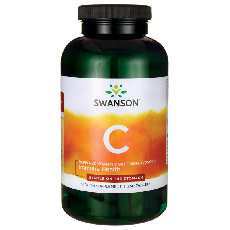 Swanson gepuffertes Vitamin C 1000 mg Tabletten mit Bioflavonoiden und Calcium 250 Stück