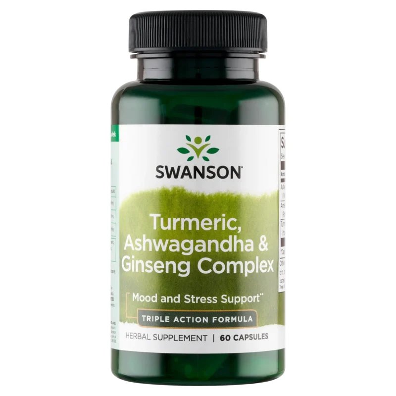 Swanson Kurkuma Ashwagandha Ginseng Kapseln mit Kurkuma, Ashwagandha und Amerikanischer Ginseng