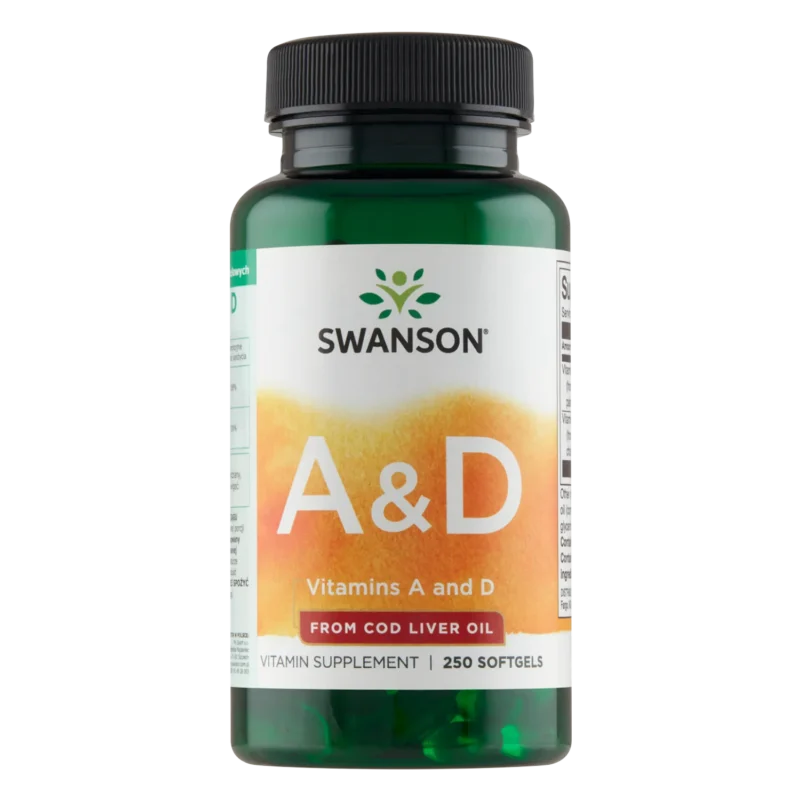 Swanson Vitamin A & D 250 Weichkapseln – Kombination aus Vitamin A und D zur Unterstützung von Immunsystem und Knochen