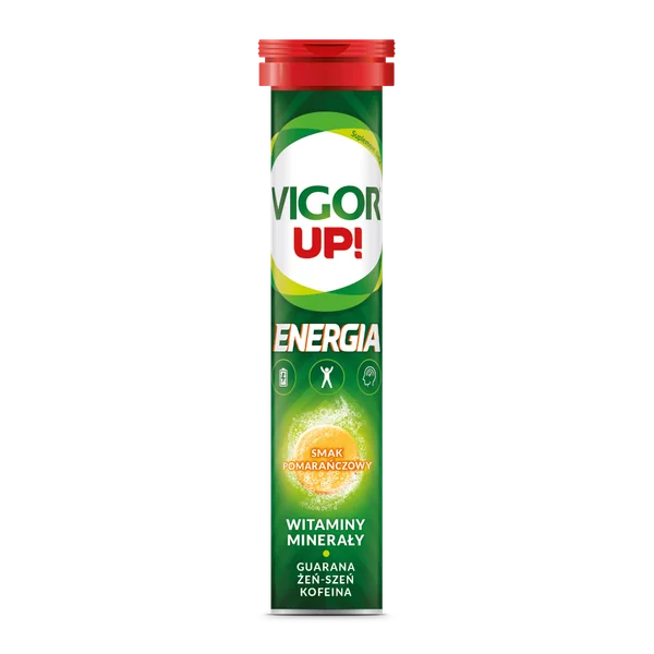 Vigor Up Energie Orange Brausetabletten mit Koffein und Vitaminen für Energie und Konzentration