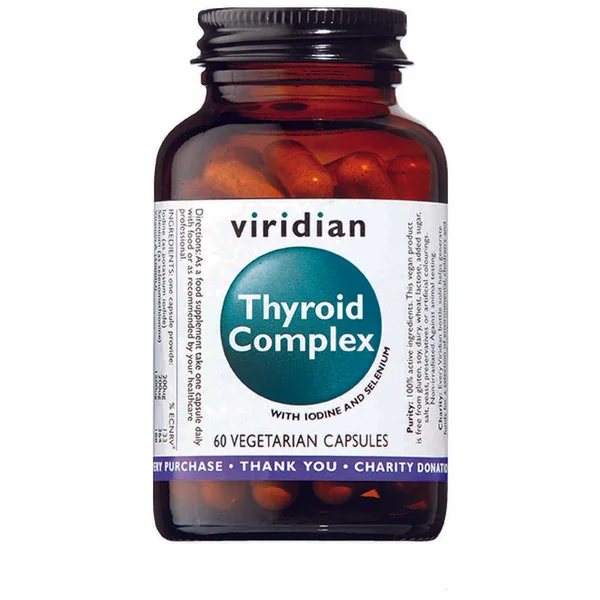 Viridian Thyroid Complex Kapseln mit Jod, Selen und Vitaminen zur Unterstützung der Schilddrüse