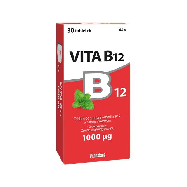Vita B12 1000 µg Lutschtabletten mit Minzgeschmack für Energie und Nervensystem