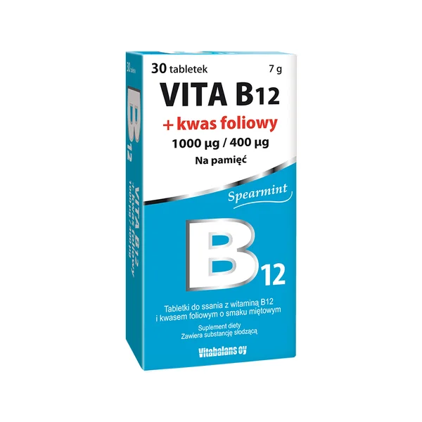 Vita B12 Folsäure Lutschtabletten mit Minzgeschmack für Energie und Nervensystem