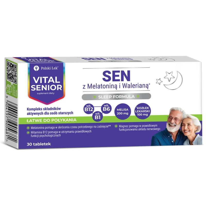 Vital Senior Schlaf 30 Tabletten mit Melatonin und Magnesium für besseren Schlaf