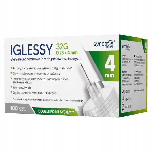 Iglessy Pen-Nadeln 4 mm 100 Stück sterile Insulinnadeln für Insulinpens