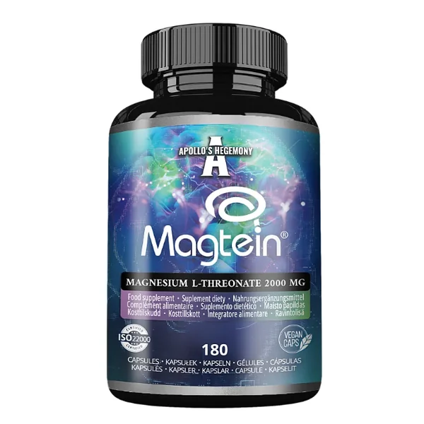 Apollo's Hegemony Magtein® Kapseln mit Magnesium-L-Threonat zur Unterstützung von Gehirn und Konzentration