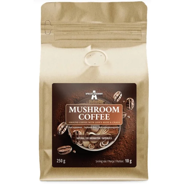 Apollo's Hegemony Mushroom Coffee Natur mit Lion’s Mane und Chaga für Konzentration und natürliche Energie