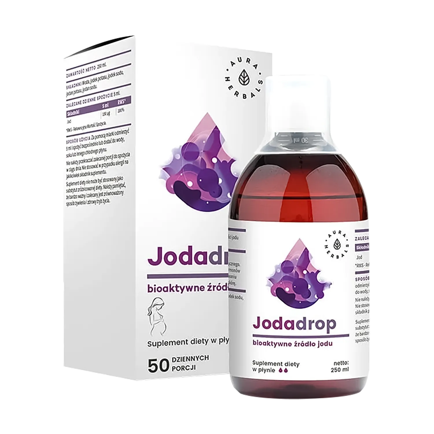 Aura Herbals Jodadrop 250 ml mit bioaktivem Jod zur Unterstützung der normalen Schilddrüsenfunktion