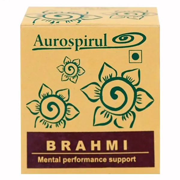 Aurospirul Brahmi Kapseln mit Bio Bacopa monnieri zur Unterstützung von Gedächtnis, Konzentration und kognitiven Funktionen.